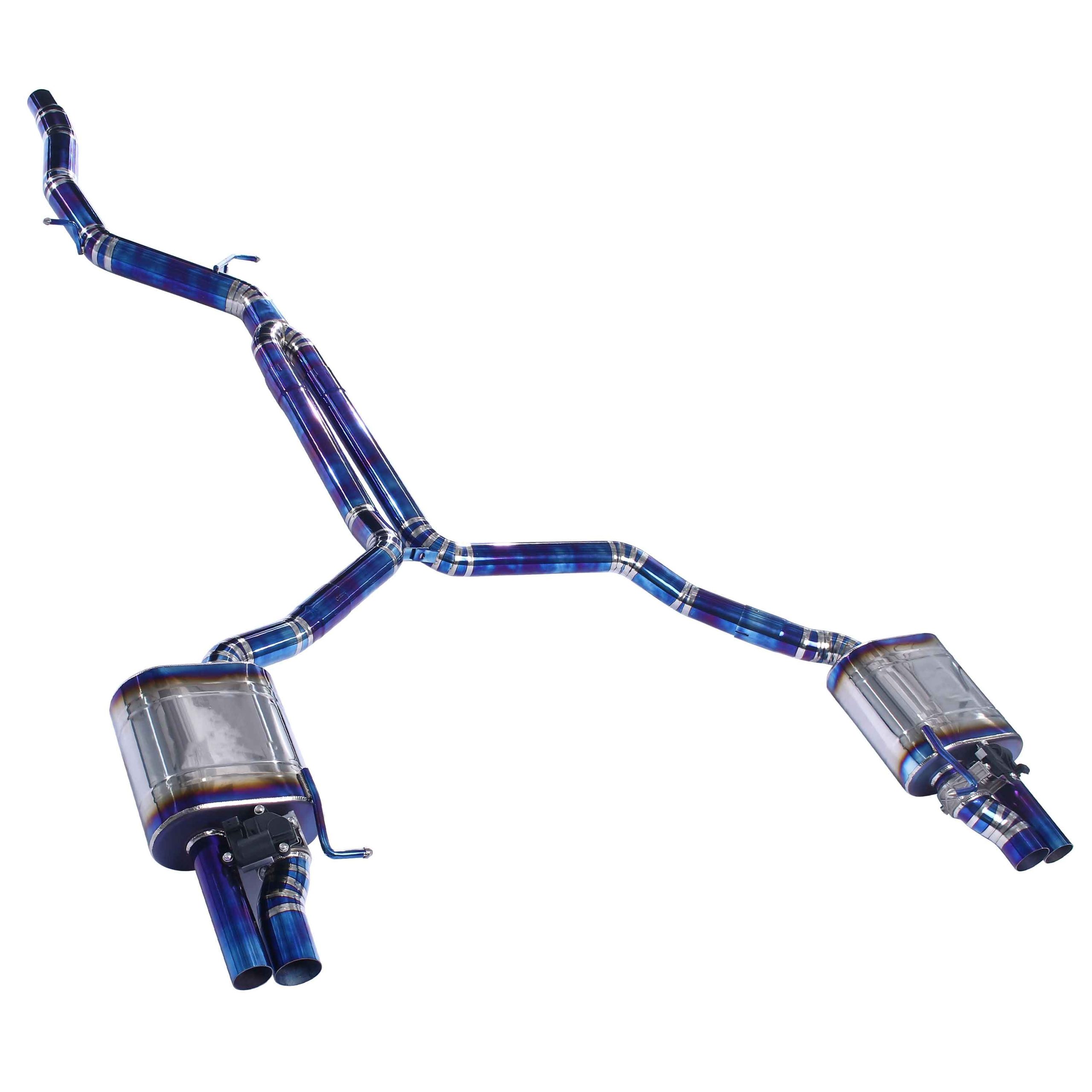 web3 CYT High Flow Exhaust System for Audi A6 A7 C7 C8 2.0T catback Titanium Racing Grade pipe with Valve Direct Fit - Image 1