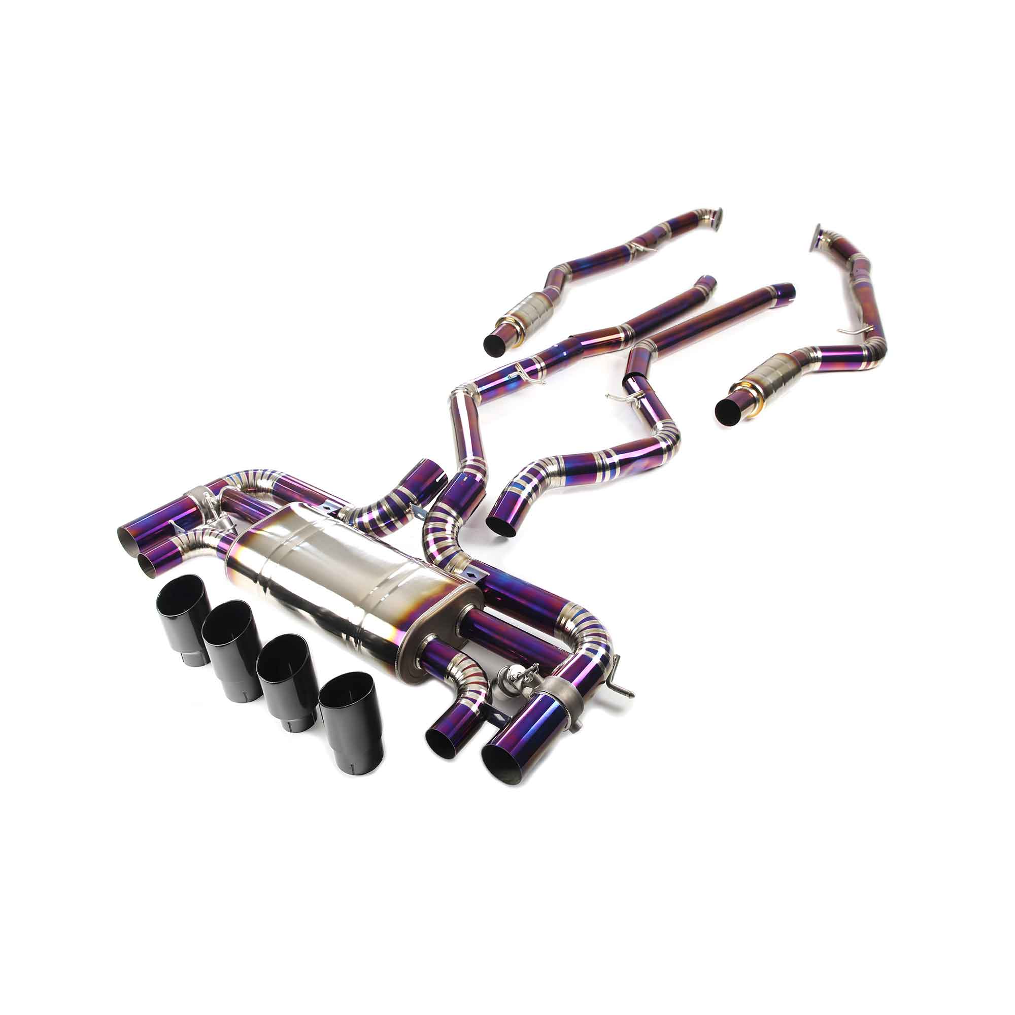 web4 CYT High Flow Exhaust System for BMW X6M 4.4 catback Titanium Racing Grade pipe with Valve Direct Fit - Image 1