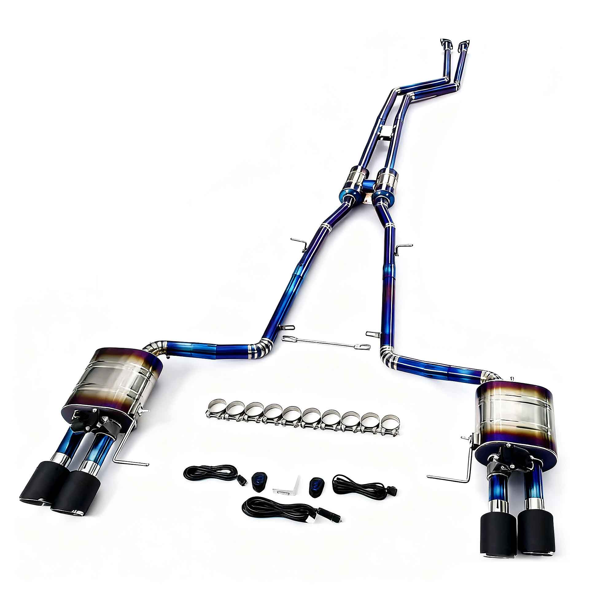 web4 CYT High Flow Exhaust System for BMW 528i F10 3.0L catback Titanium Racing Grade pipe with Valve Direct Fit - Image 1